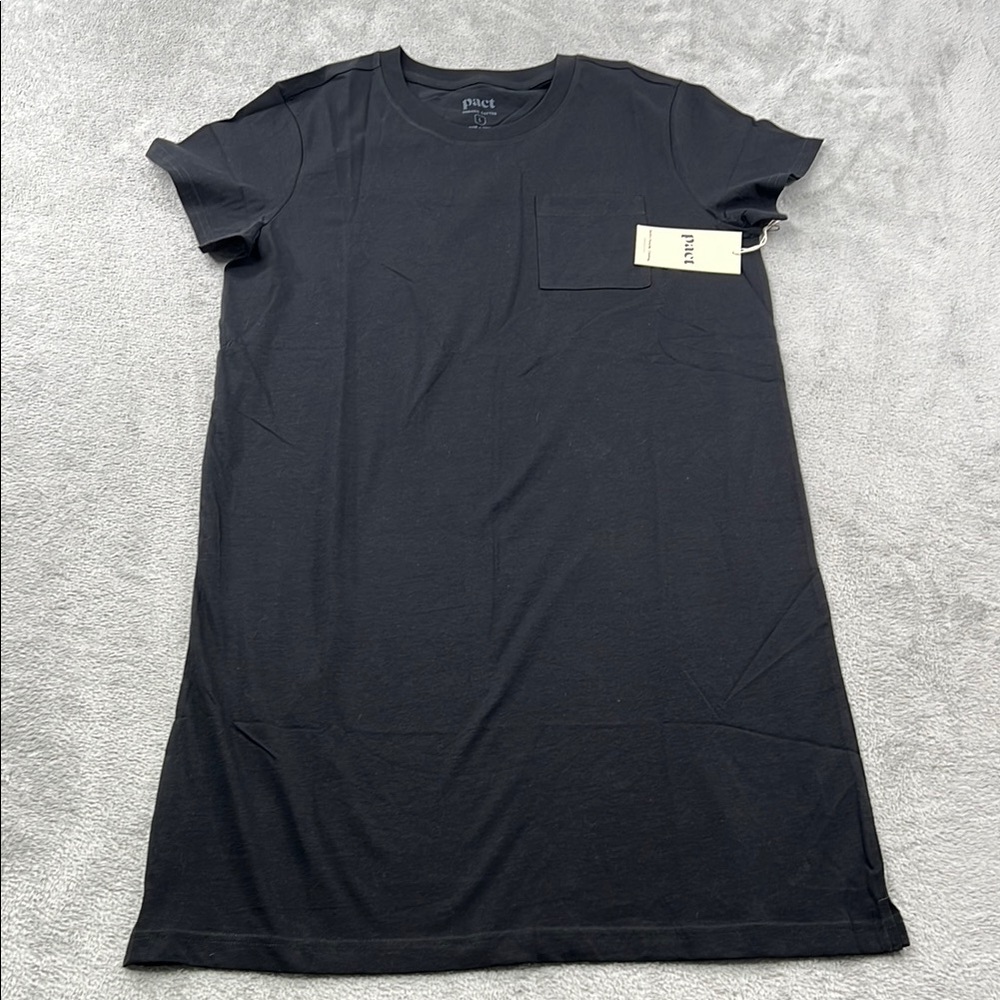 Pact Black Midi Dress with Chest Pocket